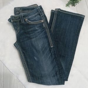 Silver Dark wash Pioneer Jeans.